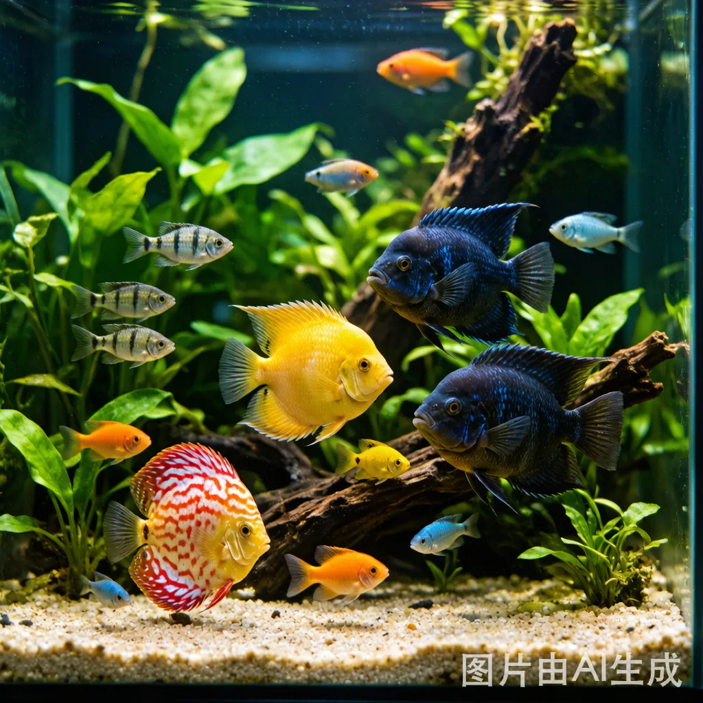 nerite snail in a planted aquarium